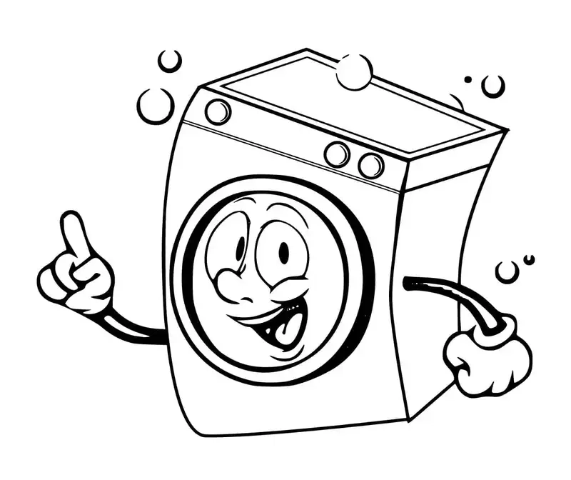 Tranh tô màu cái máy giặt là như thế nào
