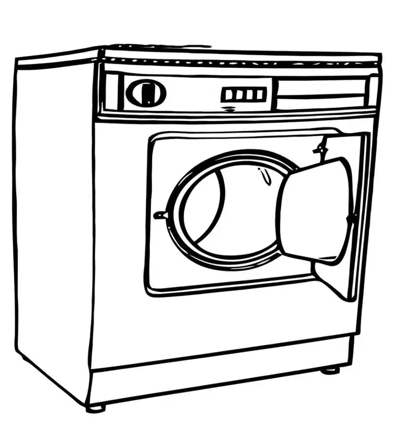 Khám phá tranh tô màu máy giặt thú vị cho bé sáng tạo