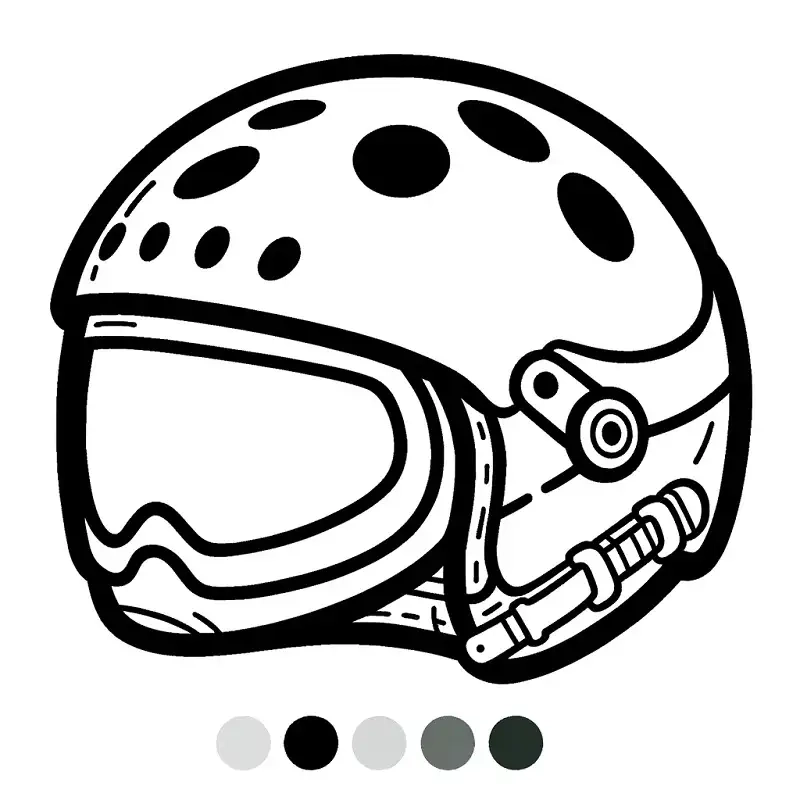 Tranh tô màu mũ bảo hiểm dễ thương bé thích thú khi tô