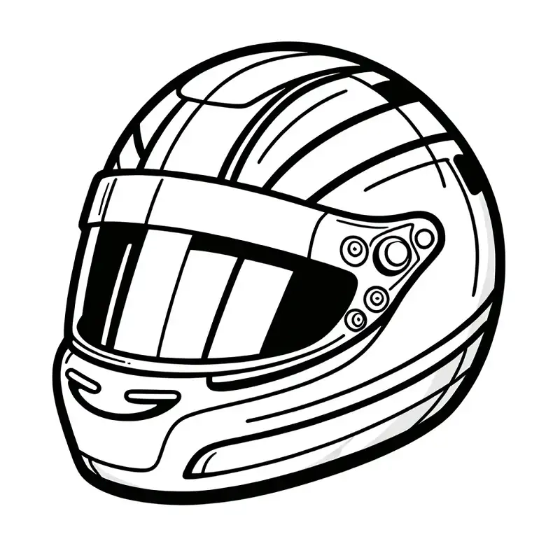 Tranh tô màu mũ bảo hiểm hoạt hình nhiều nhân vật đáng yêu