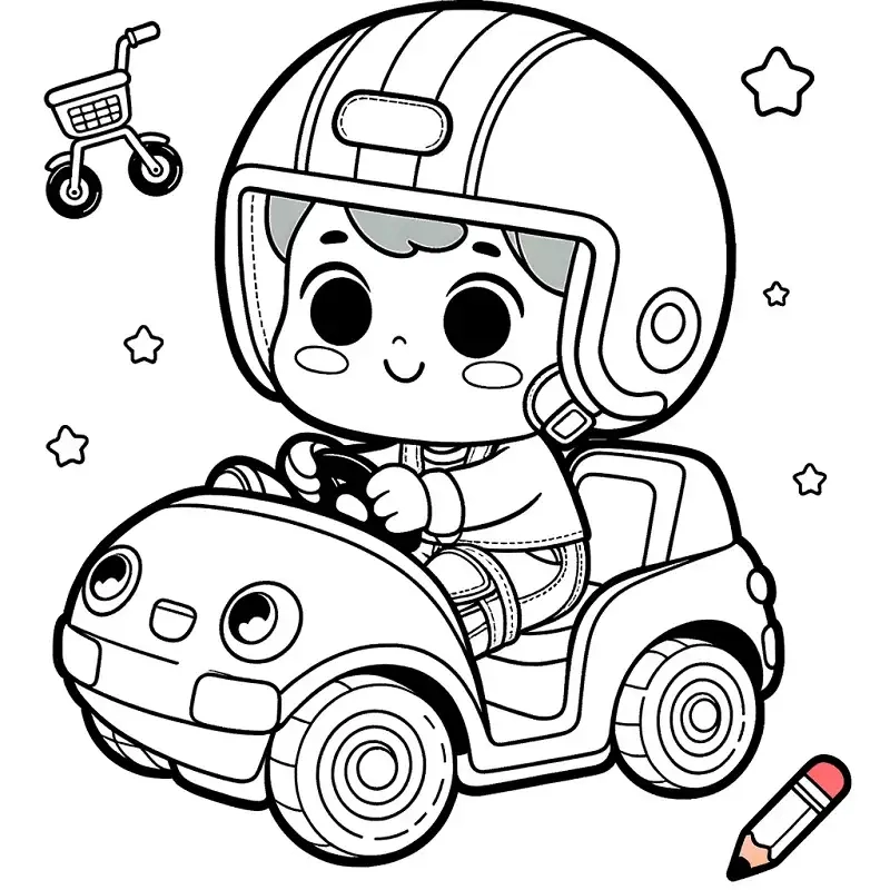 Tranh tô màu mũ bảo hiểm xe máy học nhận biết luật giao thông