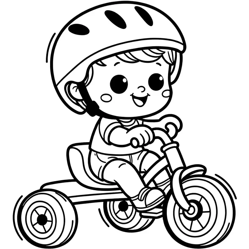 Tranh tô màu mũ bảo hiểm xe máy giúp bé hiểu tầm quan trọng