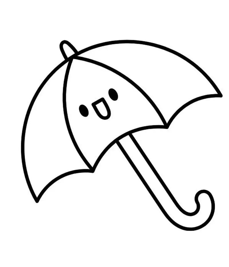 Tranh tô màu cái ô đơn giản để bé tập tô màu