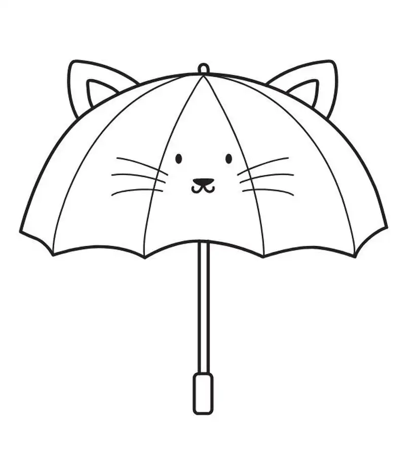 Tranh tô màu cái ô cho bé dễ thương đáng yêu