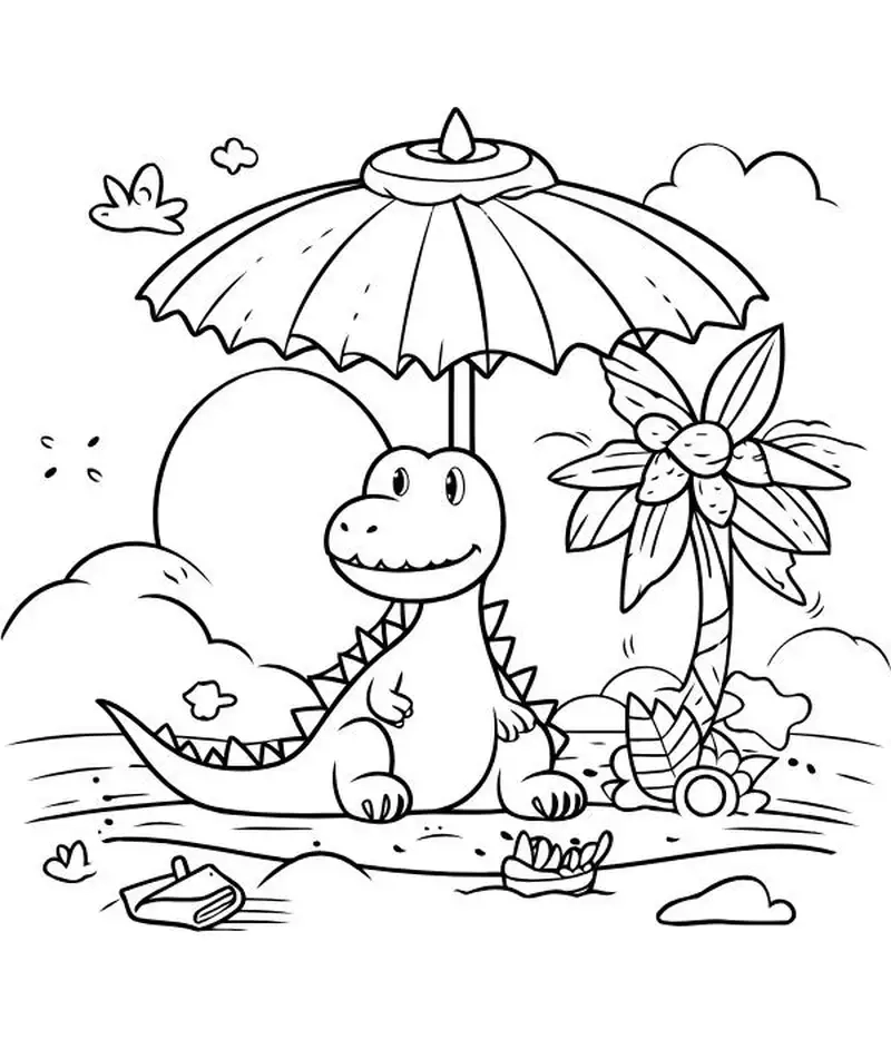 Tranh tô màu cái ô rực rỡ cho bé thỏa sức