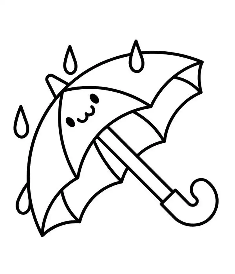 Tranh tô màu cái ô dễ thương xinh xắn cho bé yêu