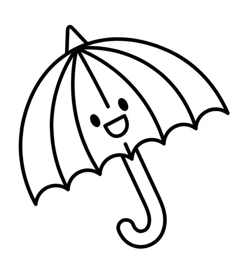 Tranh tô màu cái ô đơn giản dễ tô cho trẻ nhỏ