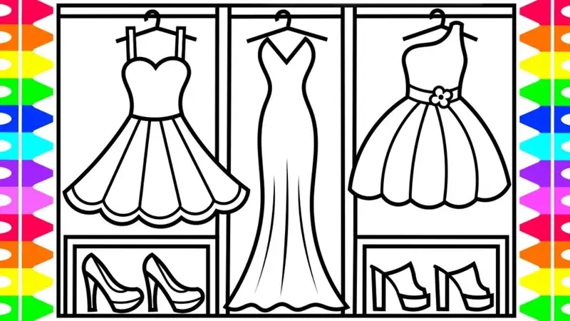 Trải nghiệm thú vị cùng tranh tô màu tủ quần áo cổ điển cho bé yêu