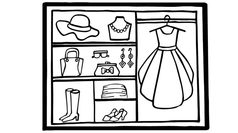 Khám phá tranh tô màu tủ quần áo đơn giản để bé thỏa sức sáng tạo