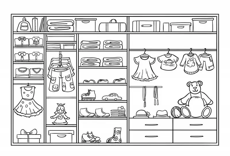 Sáng tạo không giới hạn với tranh tô màu tủ quần áo nhiều ngăn thú vị