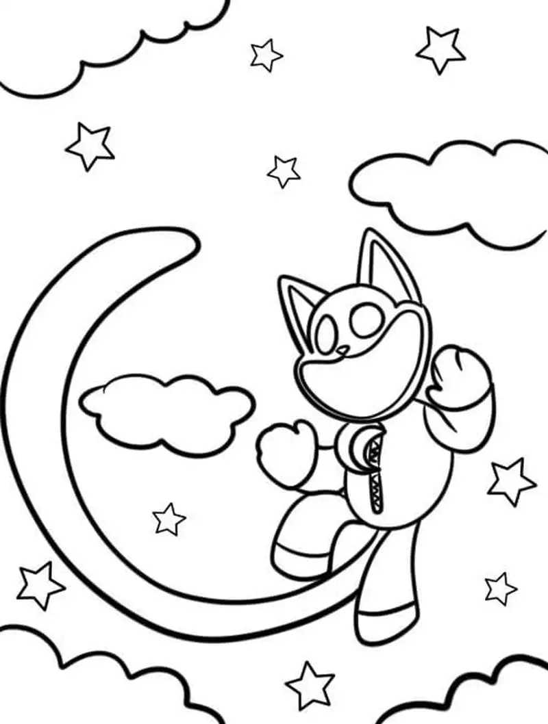 Chọn tranh tô màu Catnap cho bé vui nhộn và an toàn