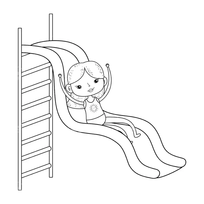 Tranh tô màu cầu trượt dễ in tải nhanh và tiện lợi cho bé