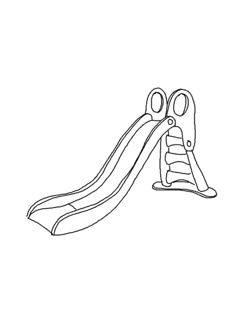 Tranh tô màu cầu trượt đơn giản dễ tô cho trẻ mới học