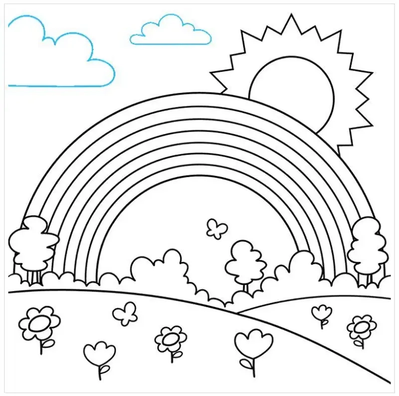 Tranh tô màu cầu vồng cho trẻ em vui nhộn và sáng tạo