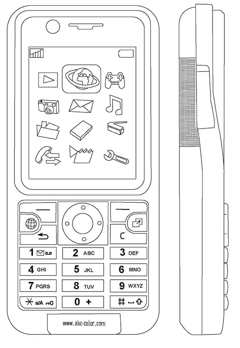 Tranh tô màu chiếc điện thoại hoạt hình sinh động hấp dẫn
