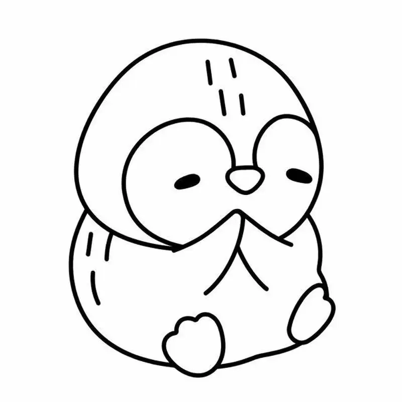 Tranh tô màu chim cánh cụt đeo nơ xinh xắn và ngộ nghĩnh