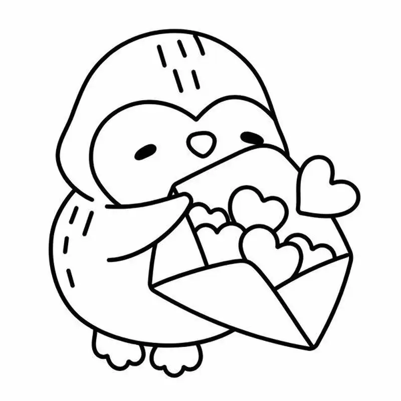 Tranh tô màu chim cánh cụt cho bé mầm non vui học và giải trí