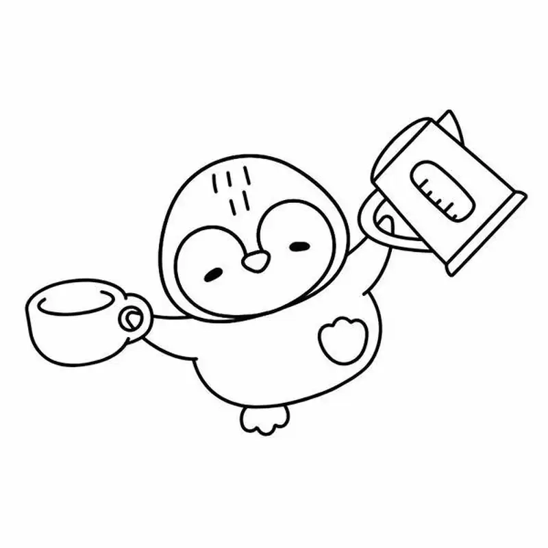 Tranh tô màu chim cánh cụt đơn giản dễ tô cho trẻ mới học