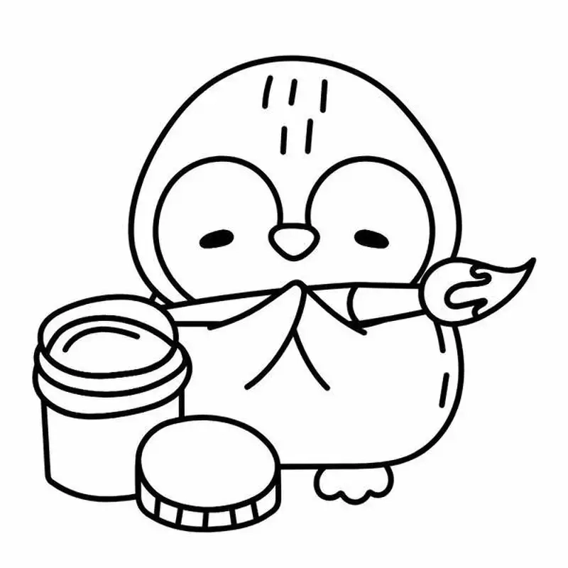 Tranh tô màu con chim cánh cụt cute sáng tạo cho trẻ nhỏ