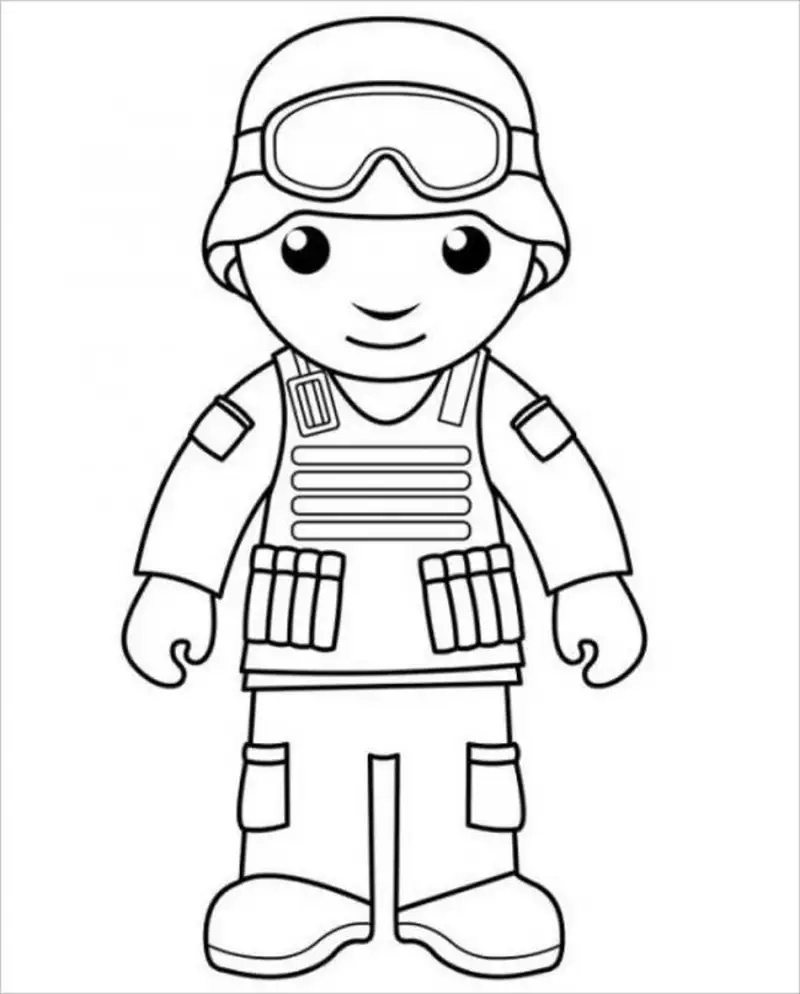 Tranh tô màu chú bộ đội Việt Nam giúp bé học lịch sử