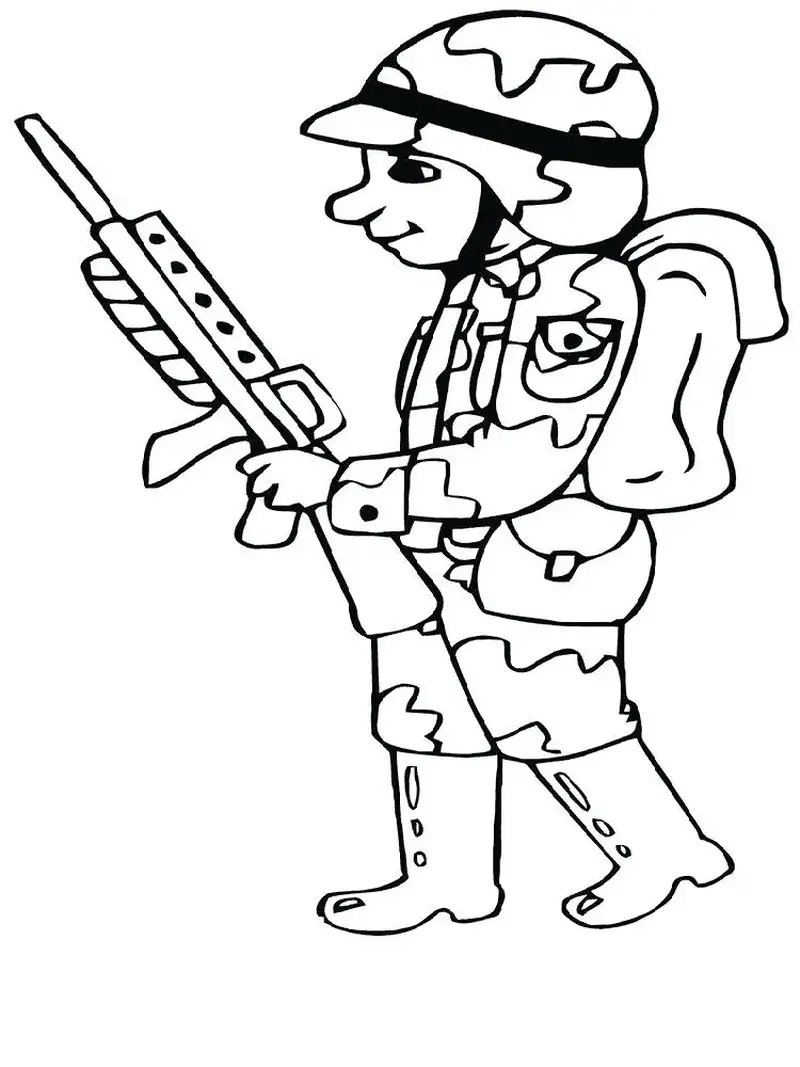 Tranh tô màu chú bộ đội hải quân khám phá biển cả bao la