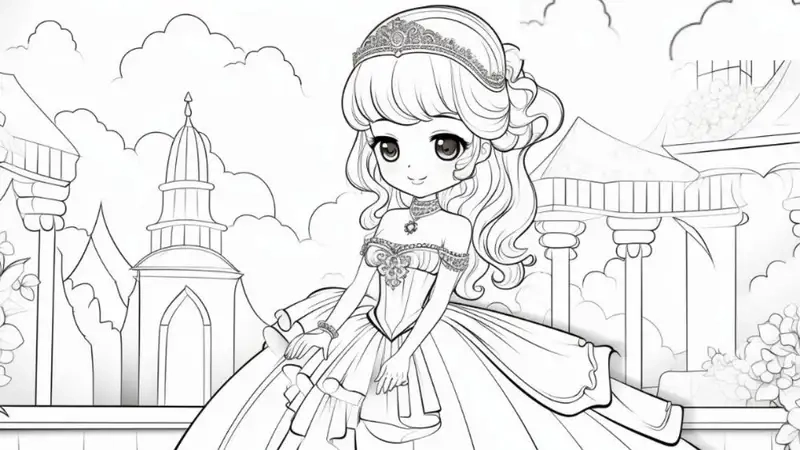 Sưu tầm tranh tô màu cô gái dễ thương cho bé vui học