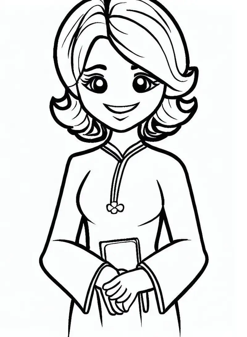 Tranh tô màu cô giáo là như thế nào?