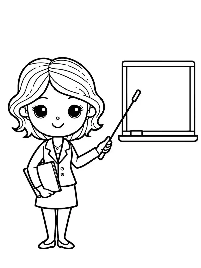 Tạo niềm vui học tập với tranh tô màu thầy cô giáo dễ thương