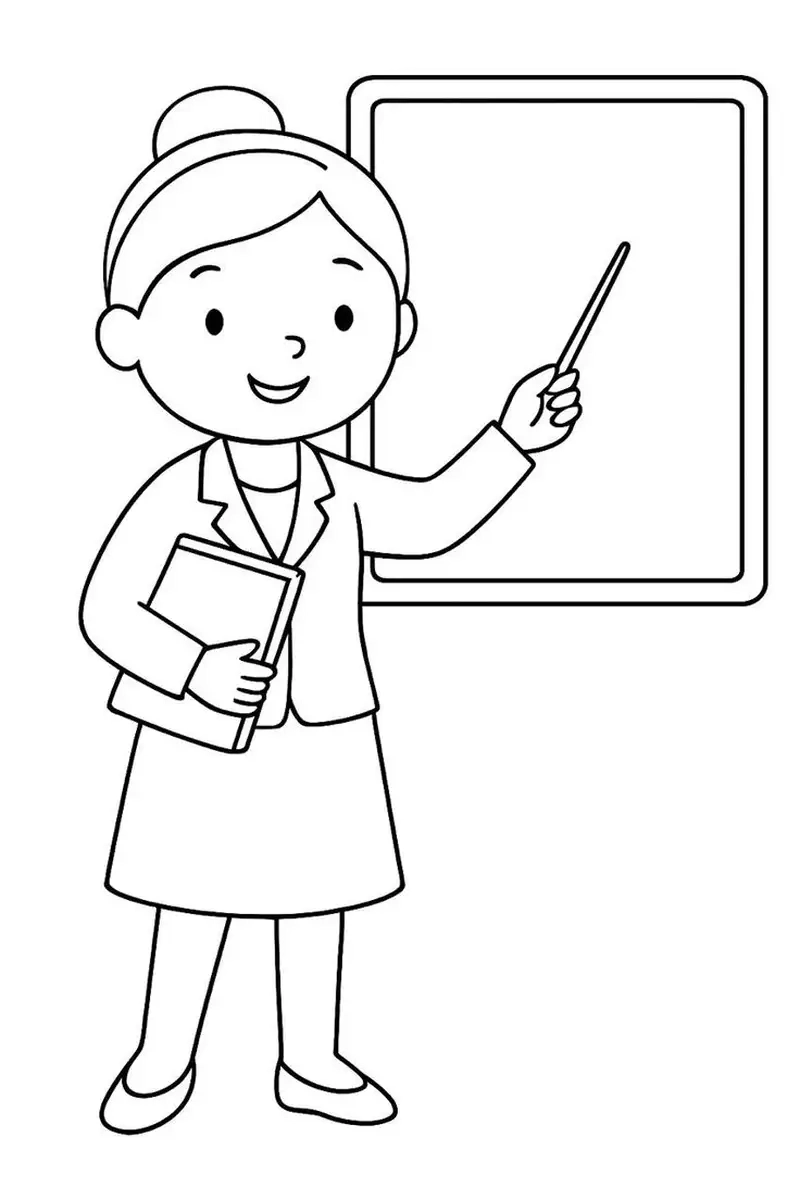 Khám phá tranh tô màu về cô giáo đầy màu sắc cho bé tô