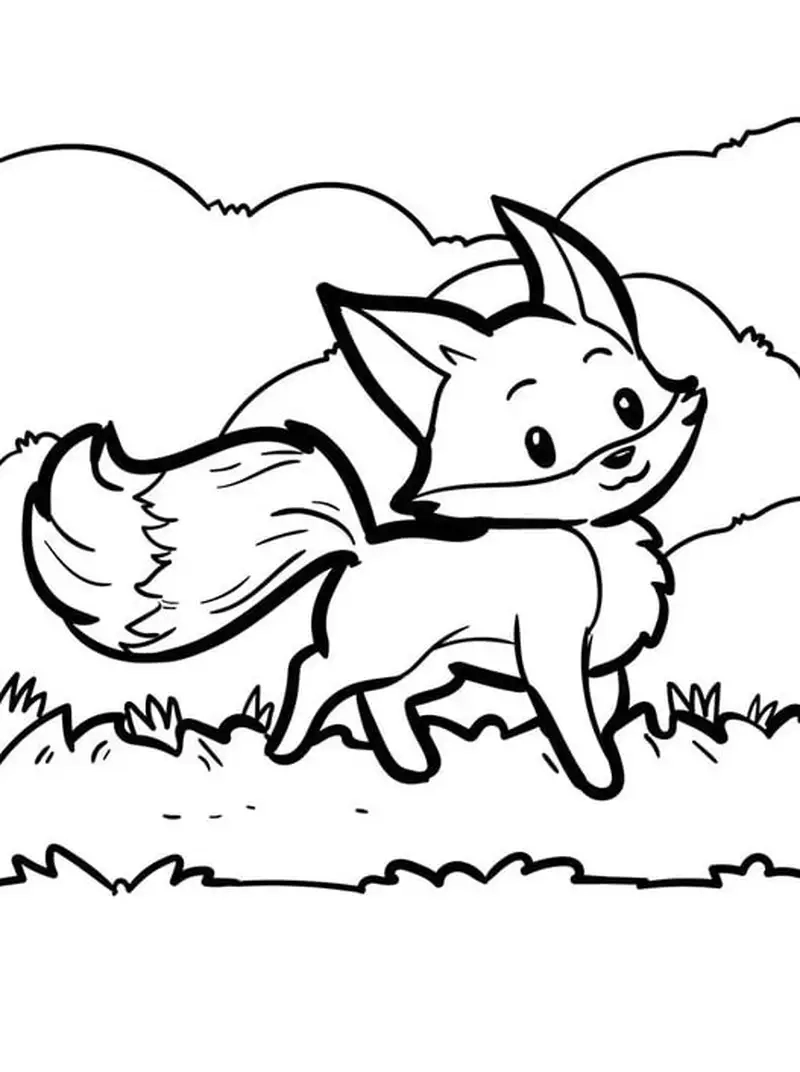 Bé thỏa thích vui chơi với tranh tô màu con cáo chibi xinh xắn