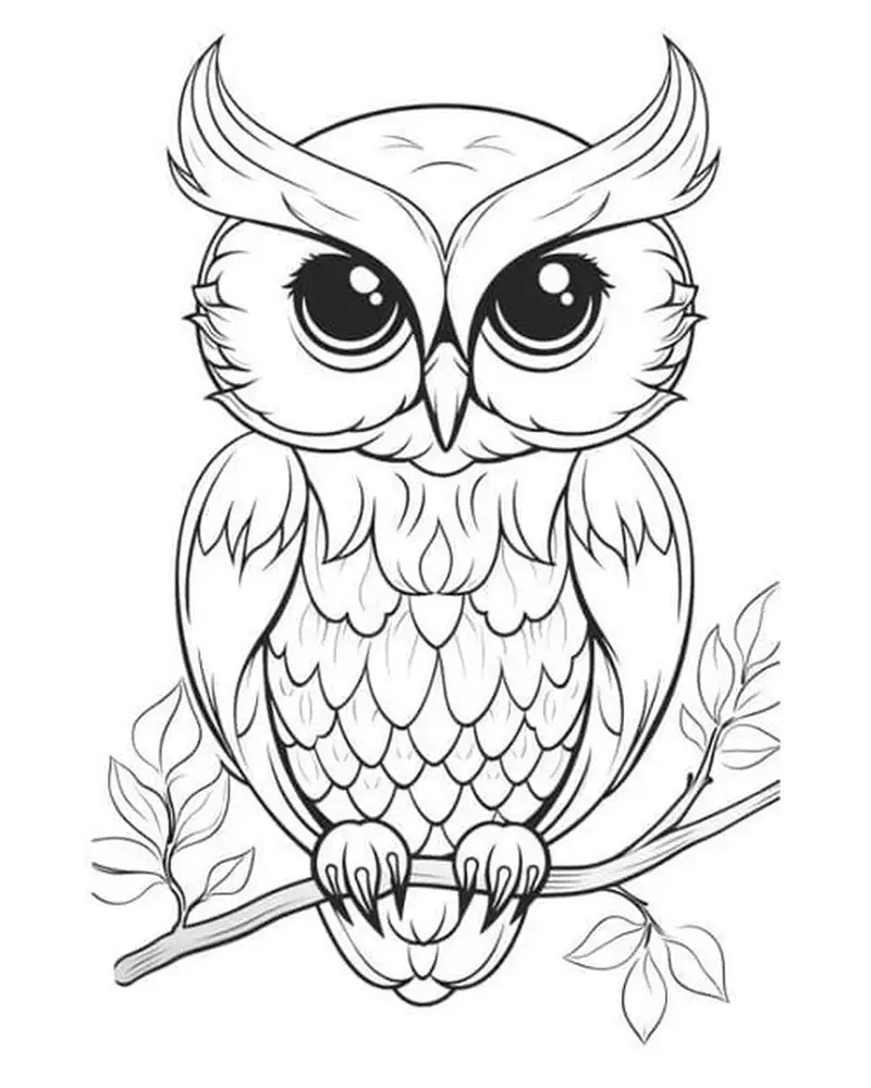 Tỏa sáng cùng tranh tô màu cú và sao lung linh