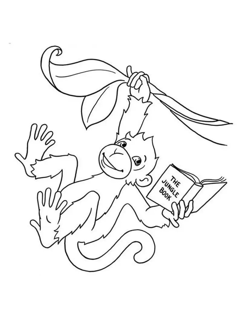 Tranh tô màu hình con khỉ mang niềm vui học tập