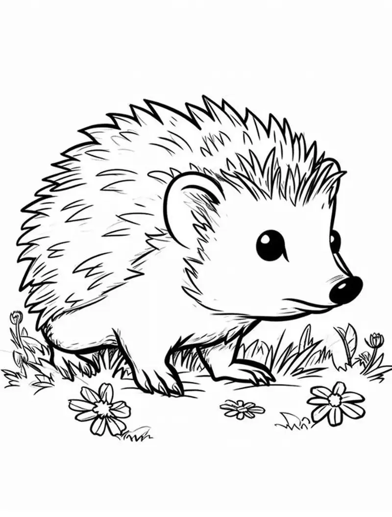 Vẽ ngộ nghĩnh với tranh tô màu con nhím hoạt hình