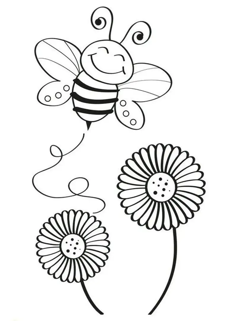 Khám phá hình vẽ con ong để tô màu đầy màu sắc