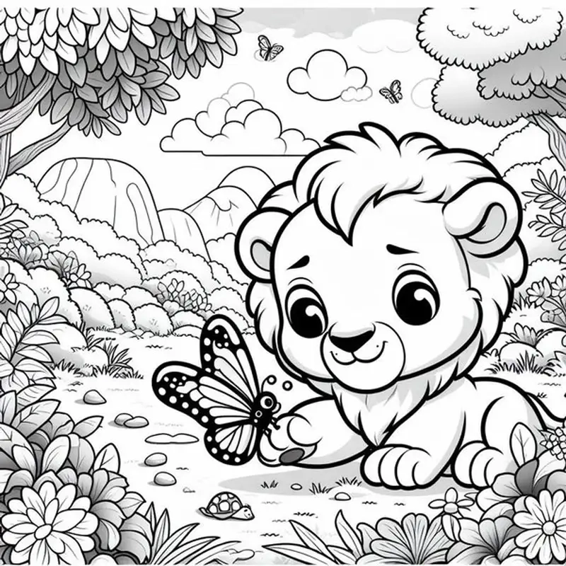 Sáng tạo cùng hình vẽ con sư tử cho bé tô màu rèn kỹ năng tinh tế