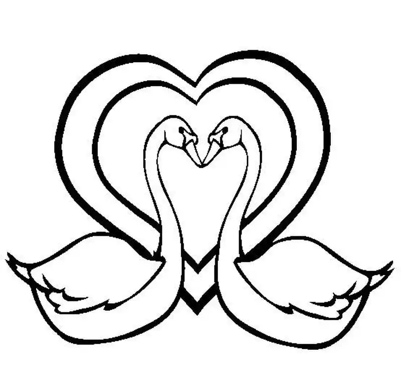 Bé vui tô với tranh tô màu con thiên nga đơn giản