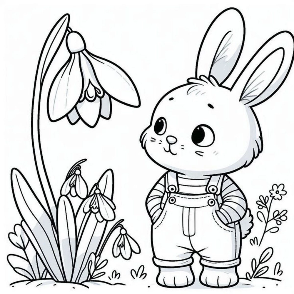 Sáng tạo cùng tranh con thỏ cho trẻ tô màu đáng yêu