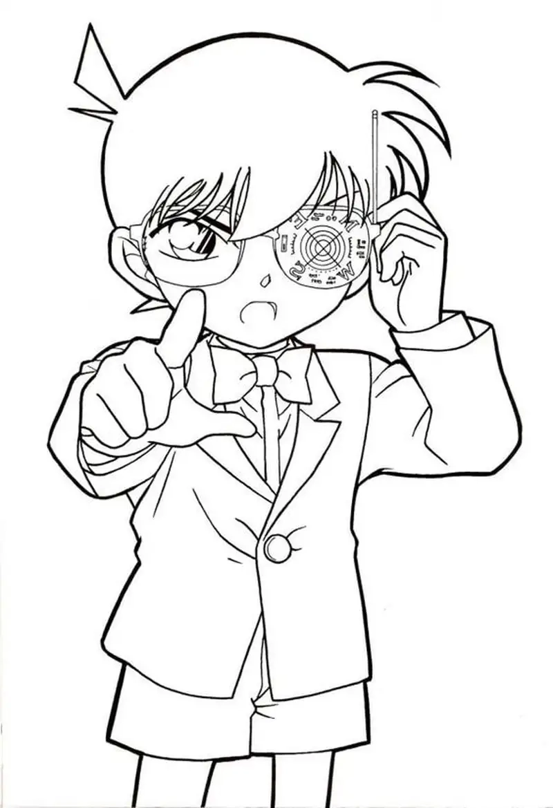Học vẽ với Tranh tô màu Conan và Haibara hấp dẫn