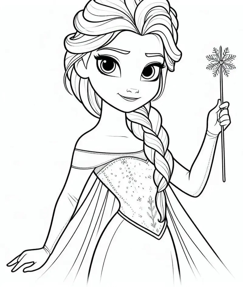 Tô điểm nghệ thuật với tranh tô màu Elsa đẹp sinh động
