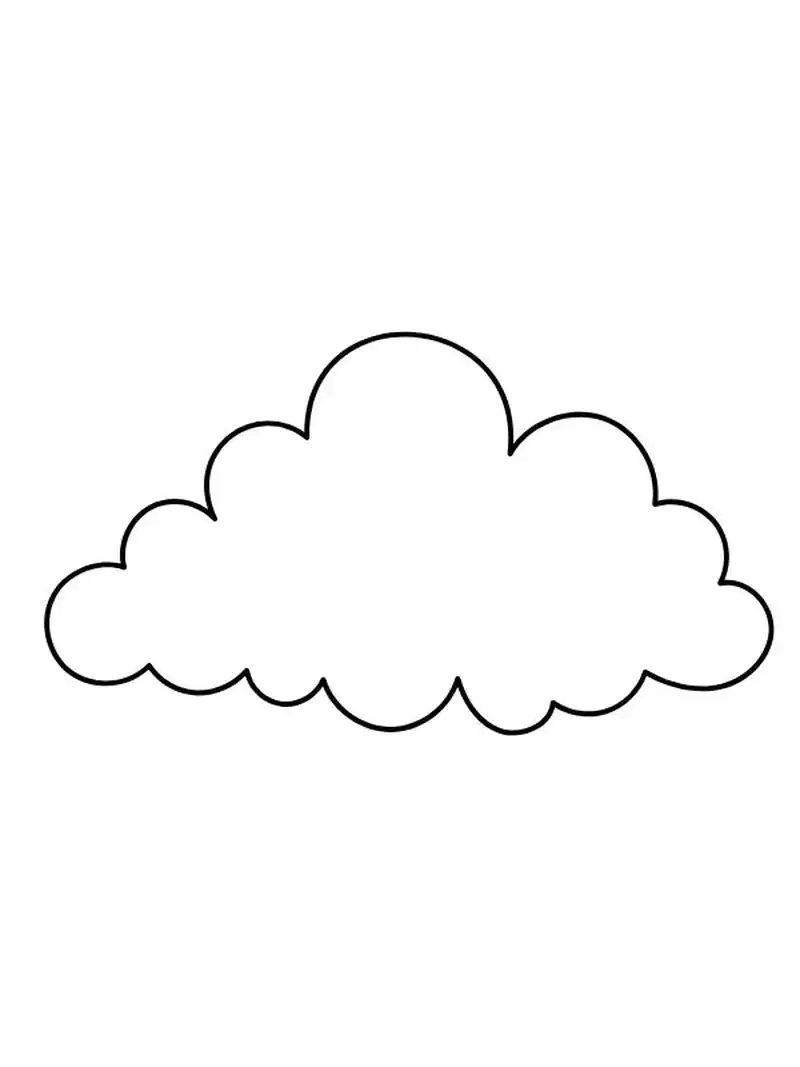 Bé tập tô vui vẻ với tranh tô màu đám mây đơn giản