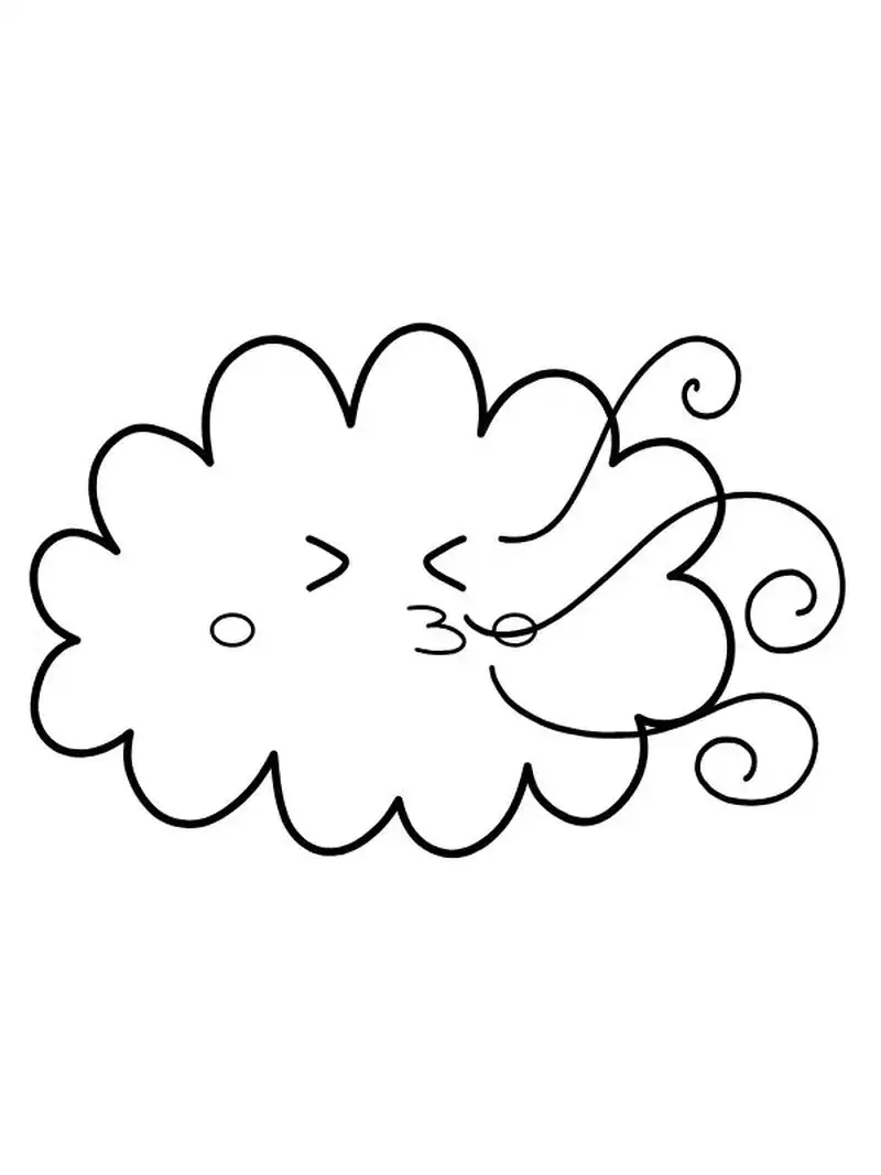 Tập tô nhẹ nhàng với tranh tô màu đám mây đơn giản