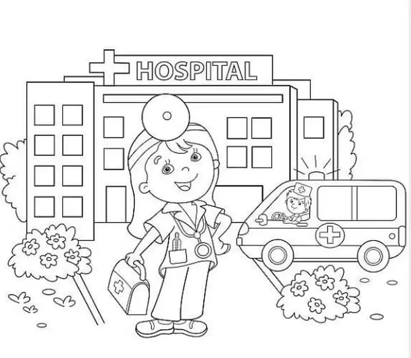 Tranh tô màu dụng cụ bác sĩ là như thế nào