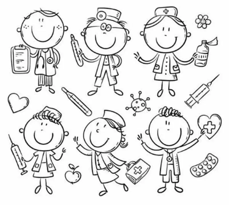Thỏa sức sáng tạo với tranh tô màu bác sĩ hoạt hình đáng yêu