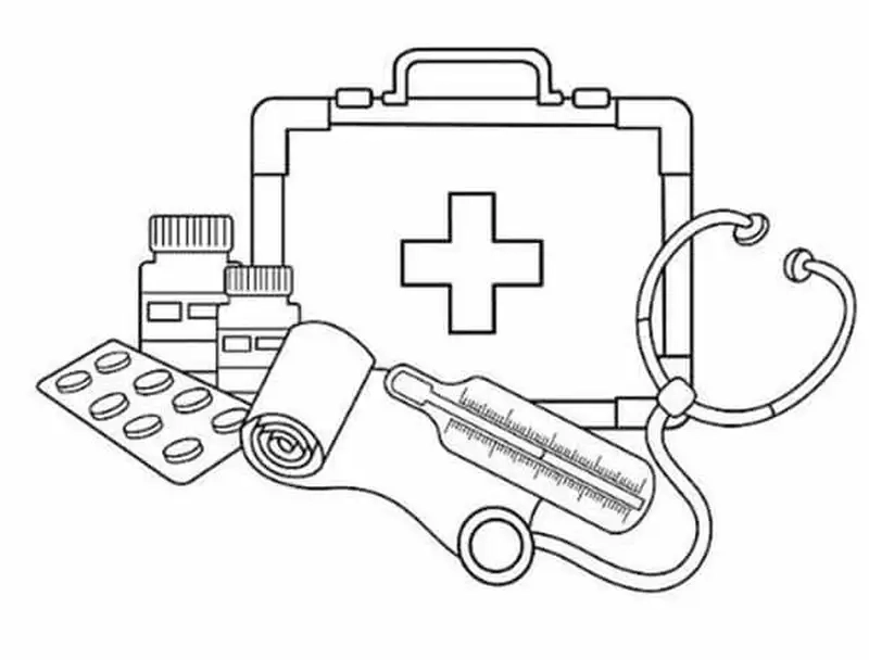 Khám phá tranh tô màu dụng cụ y tế cho trẻ em vui học