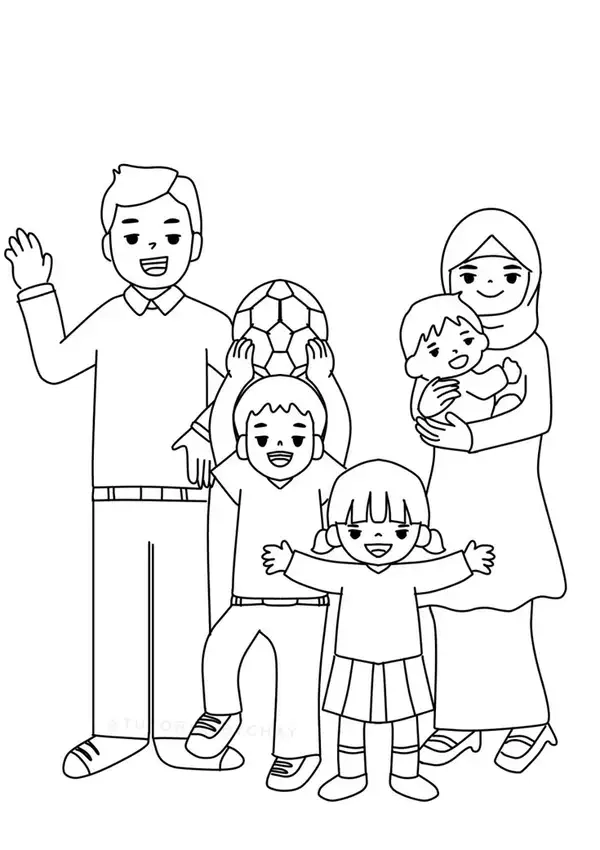 Tìm kiếm hình ảnh tranh tô màu gia đình đáng yêu cho bé