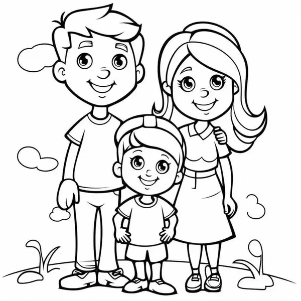 Hoạt động thú vị với tranh tô màu gia đình mầm non sáng tạo