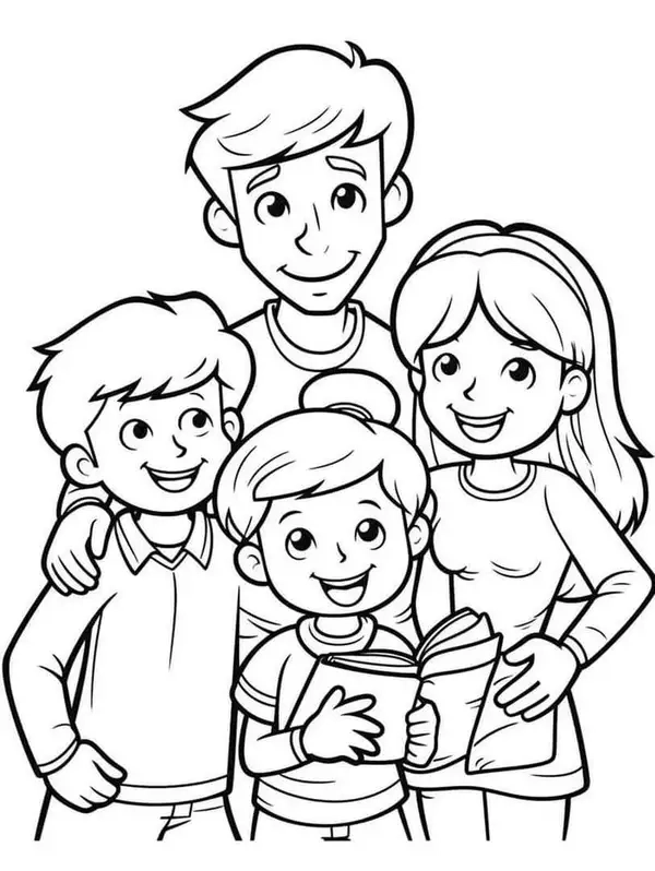 Hoạt động sáng tạo với mầm non tranh tô màu gia đình