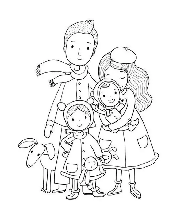 Bé yêu sẽ thích tranh tô màu gia đình bé sinh động