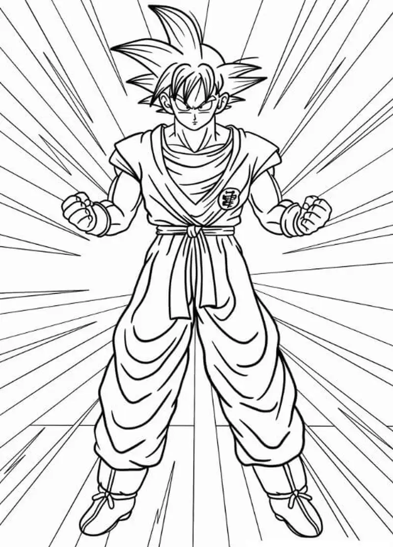 Chiêm ngưỡng tranh tô màu songoku bạn năng vô cực mang đậm khí chất anh hùng