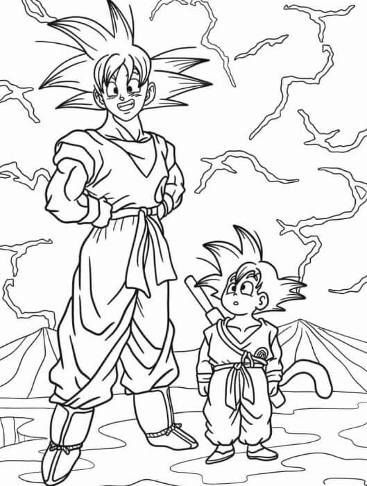 Bé sẽ thích mê với hình songoku to màu độc đáo và sống động